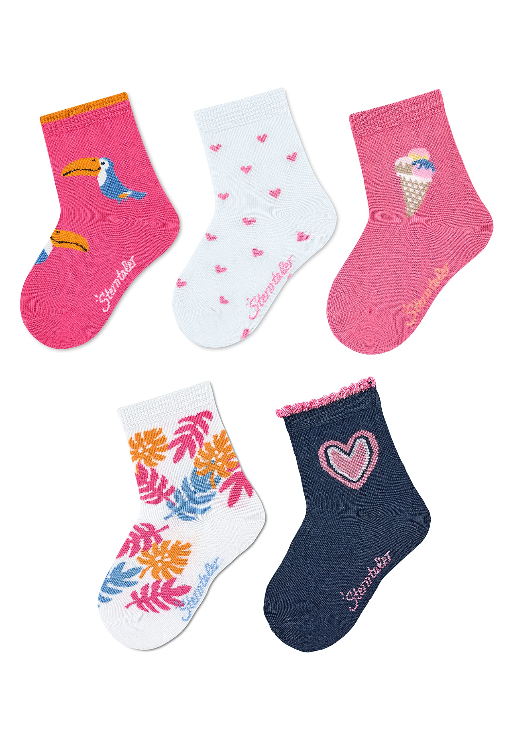 12-18 Monate Sterntaler 3er Pack - Rosa Kurz-Söckchen Mit Herzen
