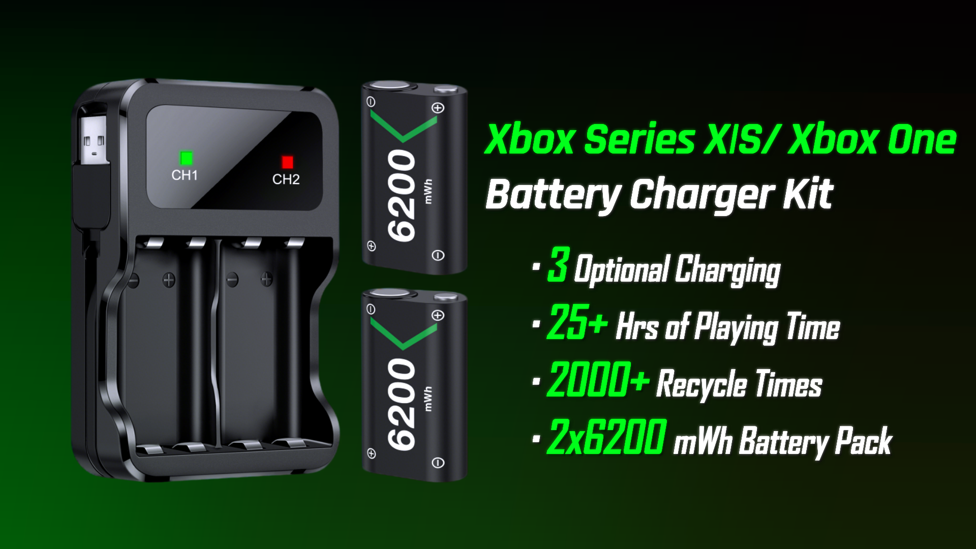 Smatree Kits Batterie Rechargeable pour Manette Xbox Series X/S/Xbox