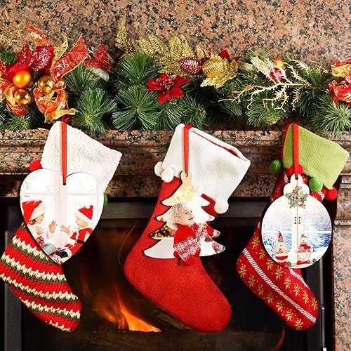 Miniatura 11 de 30 piezas de sublimación de Navidad en blanco de sublimación de doble cara MDF transferencia de calor en blanco colgantes personalizados de Navidad