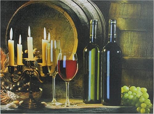 Northlight Velas parpadeantes con luz LED y lienzo de vino para pared, 15.75 pulgadas, luces ámbar
