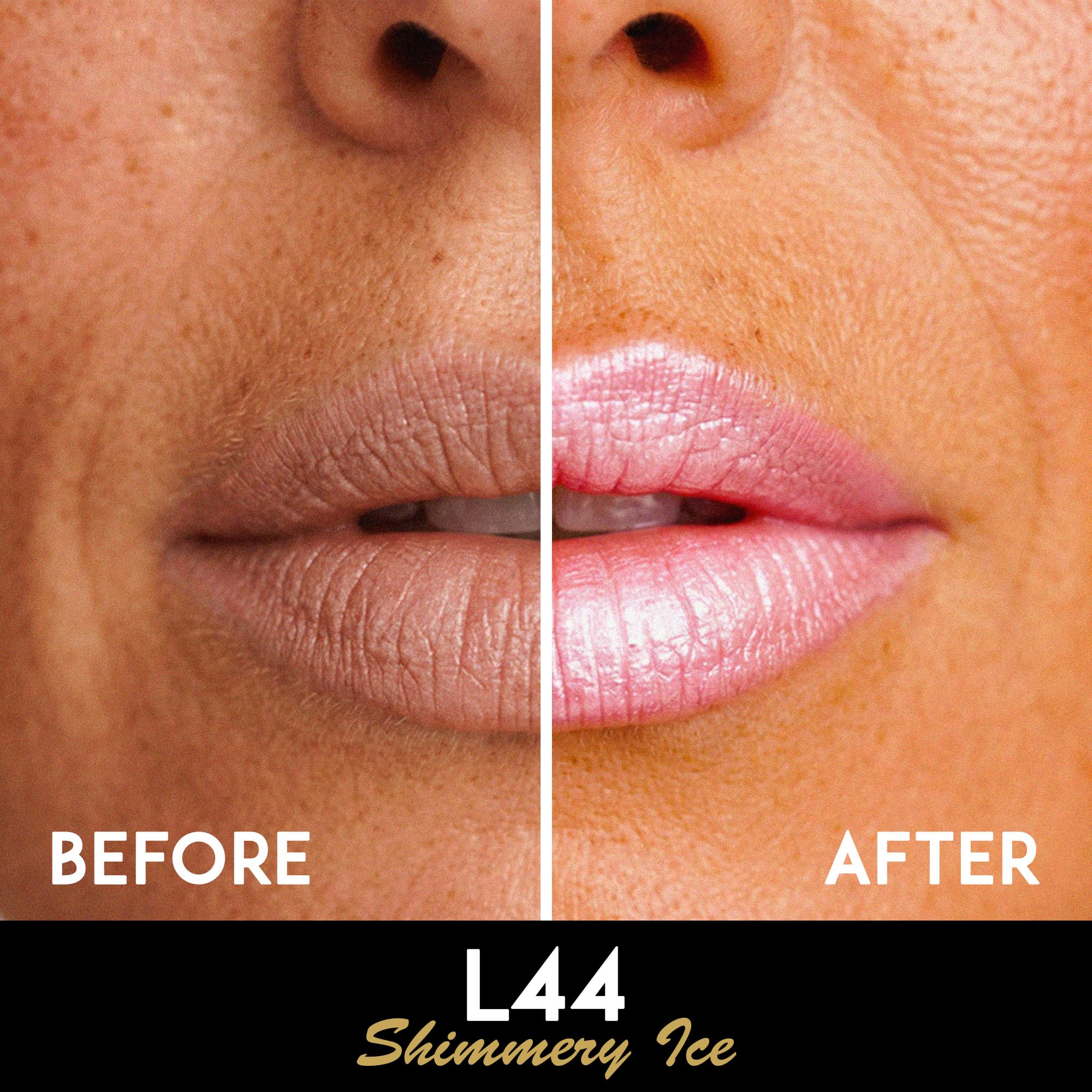 L'Paige L44 - Lápiz labial Shimmery Ice Designer, totalmente natural, AloeVera, hidratante de larga duración