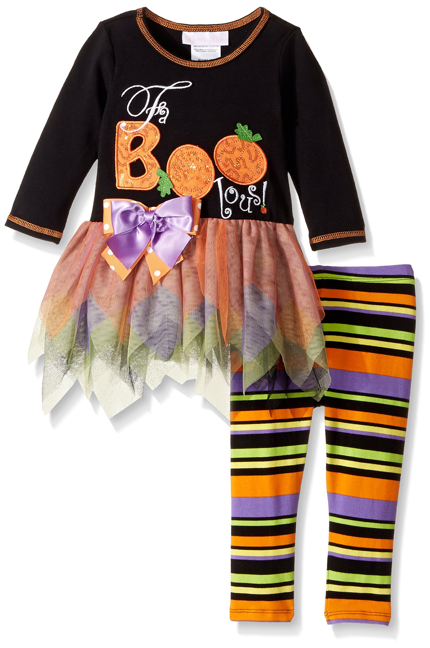 Bonnie Jean Baby Girls FA-Boo-Lous Halloween Pumpkin Tutu (6-9 Months) Black
