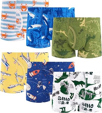 100% Cotton Boys Soft Boxer Briefs Size 18M-12Yr Tagless Underwear 6-Pack