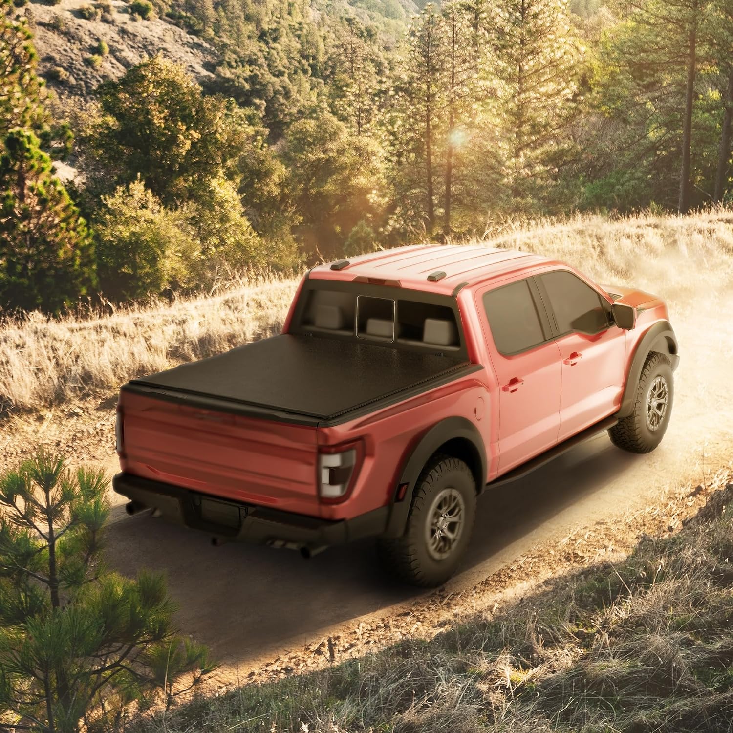 MELLCOM Soft Roll-up Truck Bed Tonneau Cover Compatible with 2024-2025 Toyota Tacoma, 5'(60") Bed with Track Rail System
