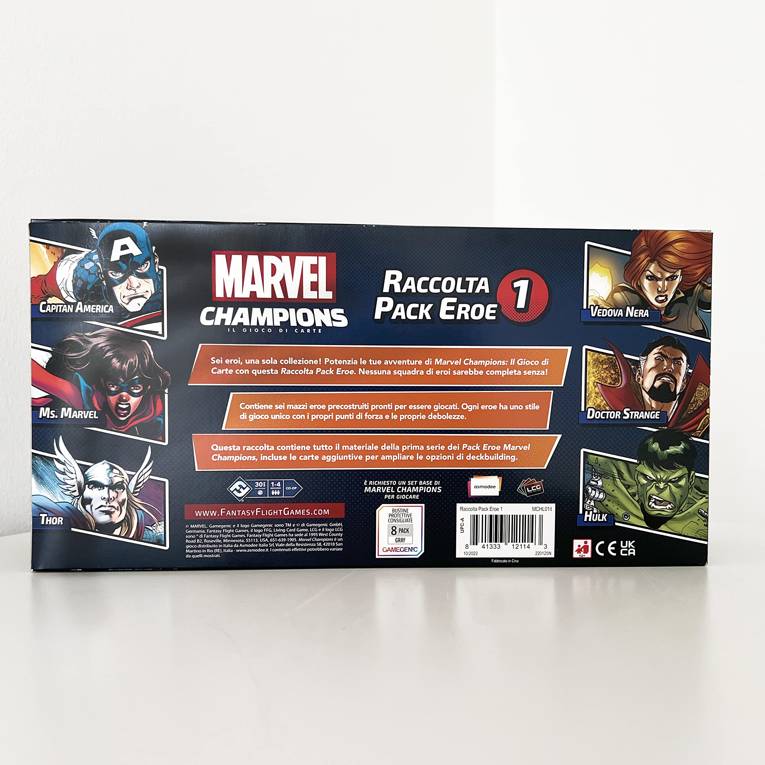 Asmodee - Marvel Champions, gra karciana: kolekcja bohaterów, gra planszowa, 1-4 graczy, 14 lat, wydanie włoskie