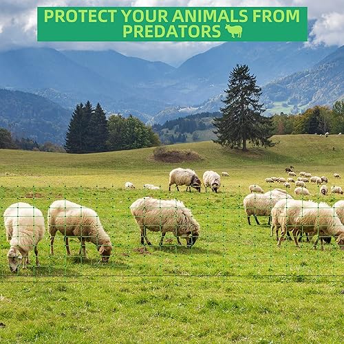 Miniatura 7 de Red eléctrica para cerca, 35.4 pulgadas de alto x 164 pies de largo, redes portátiles de malla para cerdo, perros, ciervos, cabras, cercas