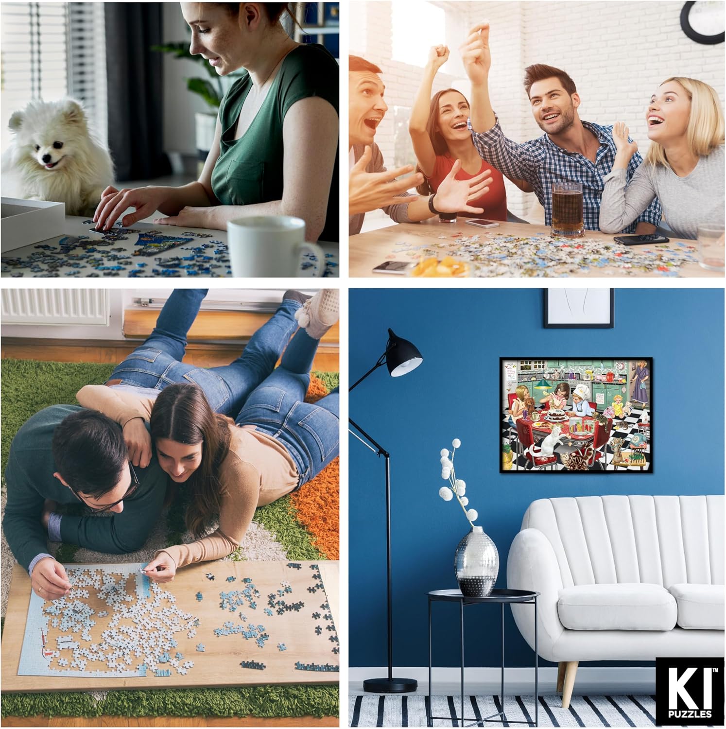 KI Puzzles 550 Piece Puzzle for Adults Mommy's Birthday Surprise Rosiland Solomon 50s Kitchen Cozy Puzzle Jigsaw 24X18