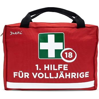First Aid Bag for 18th Birthday - Funny Legal Age Gift Boys and Girls - 28 18 8cm - Red - Empty