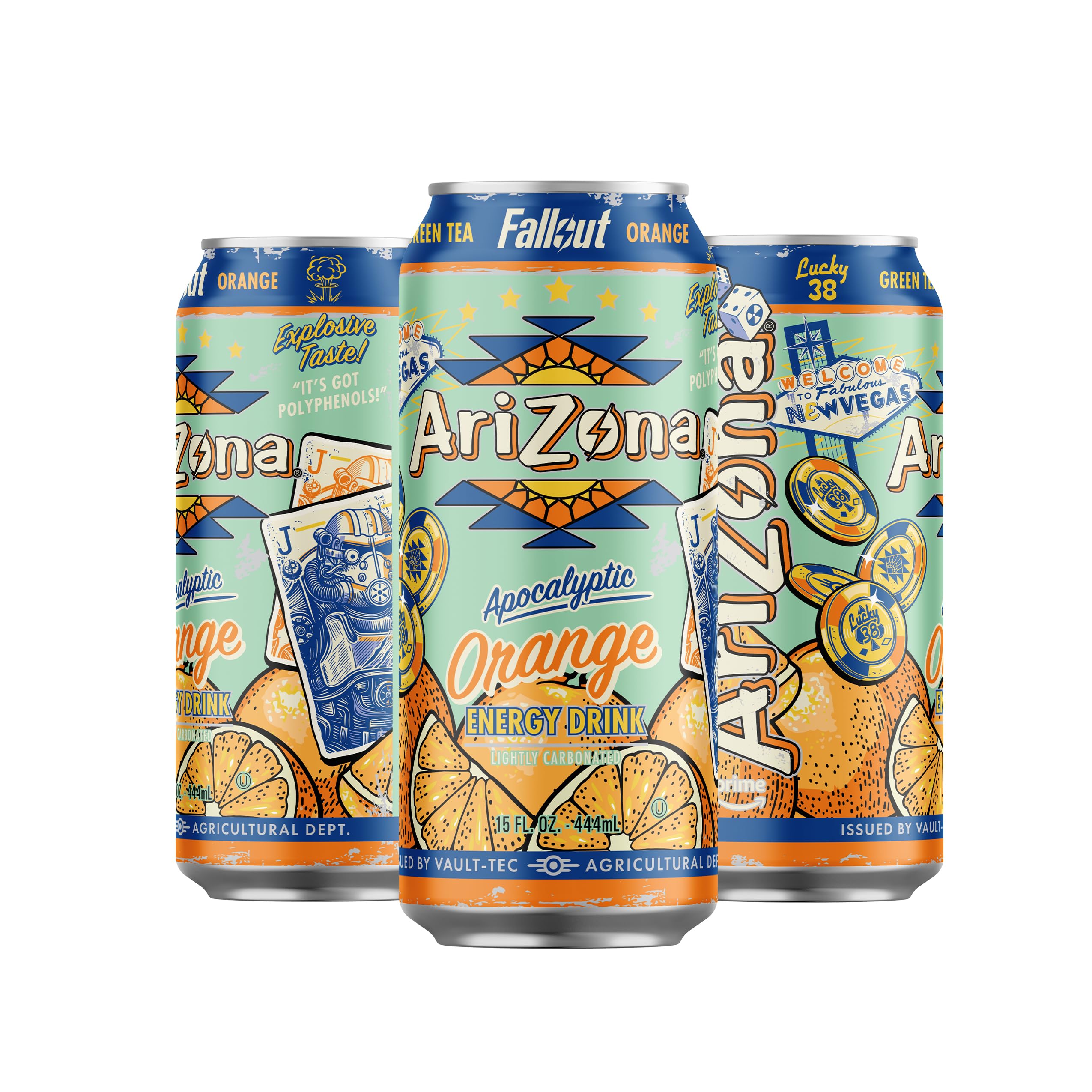 Amazon.com: AriZona x Fallout Energy Drink - Orange Green Tea - 15