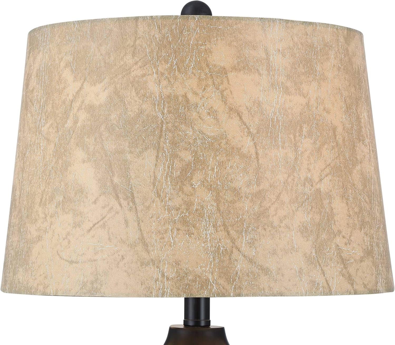 Set of 2 Hammered Bronze Table Lamps with USB Ports and Faux Leather Shades