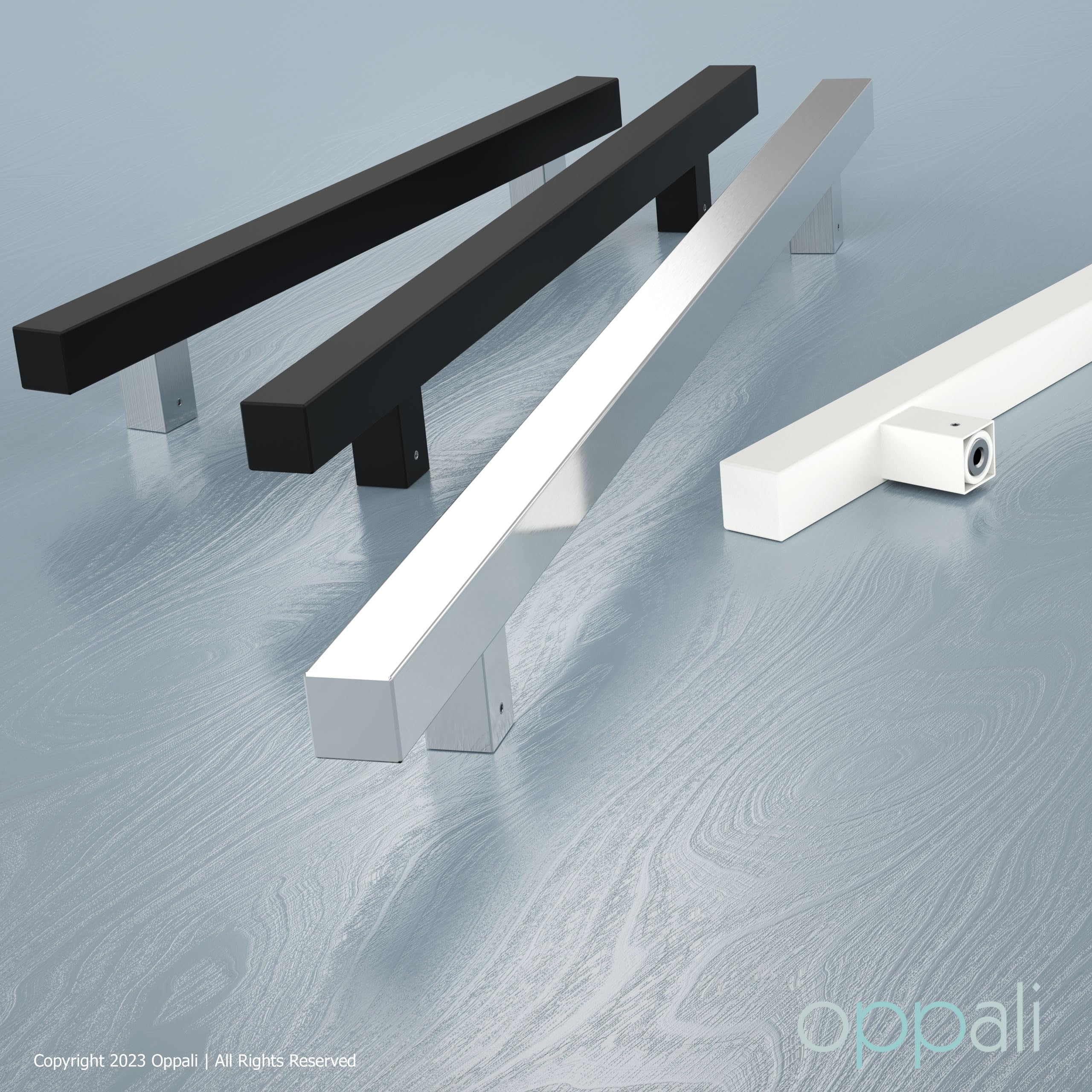 Spazzolato Acciaio Inossidabile Materiale di alta qualità Quadrato Rettangolo Maniglia per Porta Entrata Art.520 | Quadrato T-Bar | 50cm Lunghezza totale