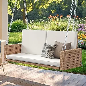 YITAHOME Outdoor Porch Swing, 2-Seater Patio Swing Chair