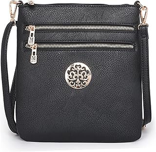Montana West Crossbody Bags for Women Small Shoulder Travel Purses Multi Pocket Triple Crossover , Lightweight with Adjustable Strap MWC-042BK