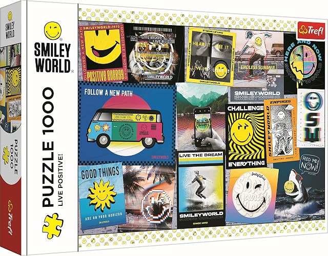 Trefl - Smiley World, ¡Vive Positivamente! - Rompecabezas de 1000 piezas