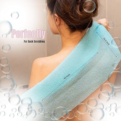 Miniatura 5 de AOMGA Exfoliante corporal paquete de 4  Exfoliante japonés para la espalda de la ducha  Paño exfoliante suave, medio suave y duro para una piel de
