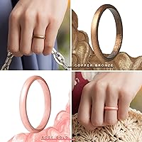 Vista 3 de ThunderFit - Anillos de boda y de compromiso hechos de silicona, finos y apilables para mujer, 2,5 mm de ancho y 2 mm de grosor
