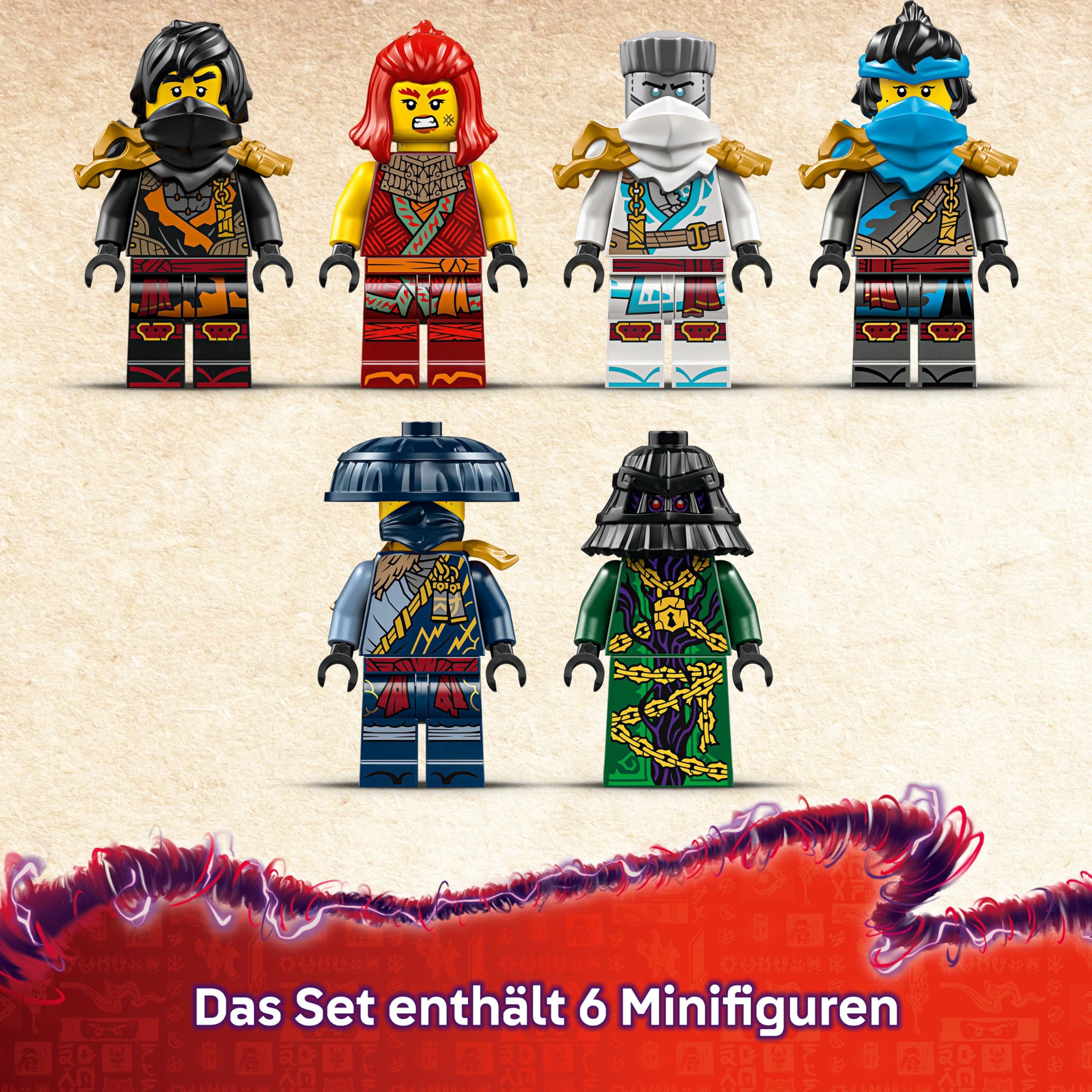 LEGO NINJAGO Der Tempel-Flugsegler - Interaktives Schiff mit beweglichen Segeln, 6 Minifiguren inkl. Cole, Zane & NYA - Geschenk für Jungen und Fans von Aufstieg der Drachen ab 14 Jahren - 71848