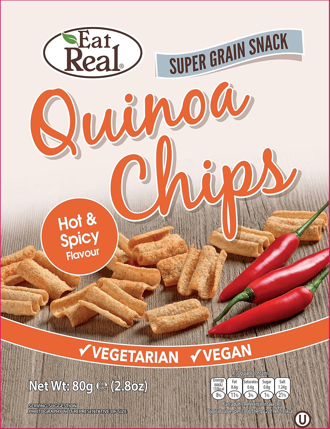 Eat Real Quinoa Chips Hot & Spicy 80g