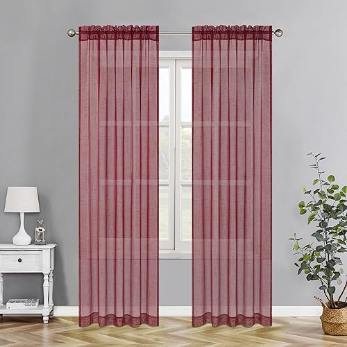 Regal Home Collections Elias - Cortinas traslúcidas metálicas brillantes y lisas, añaden brillo a cualquier habitación, juego de 2 paneles de