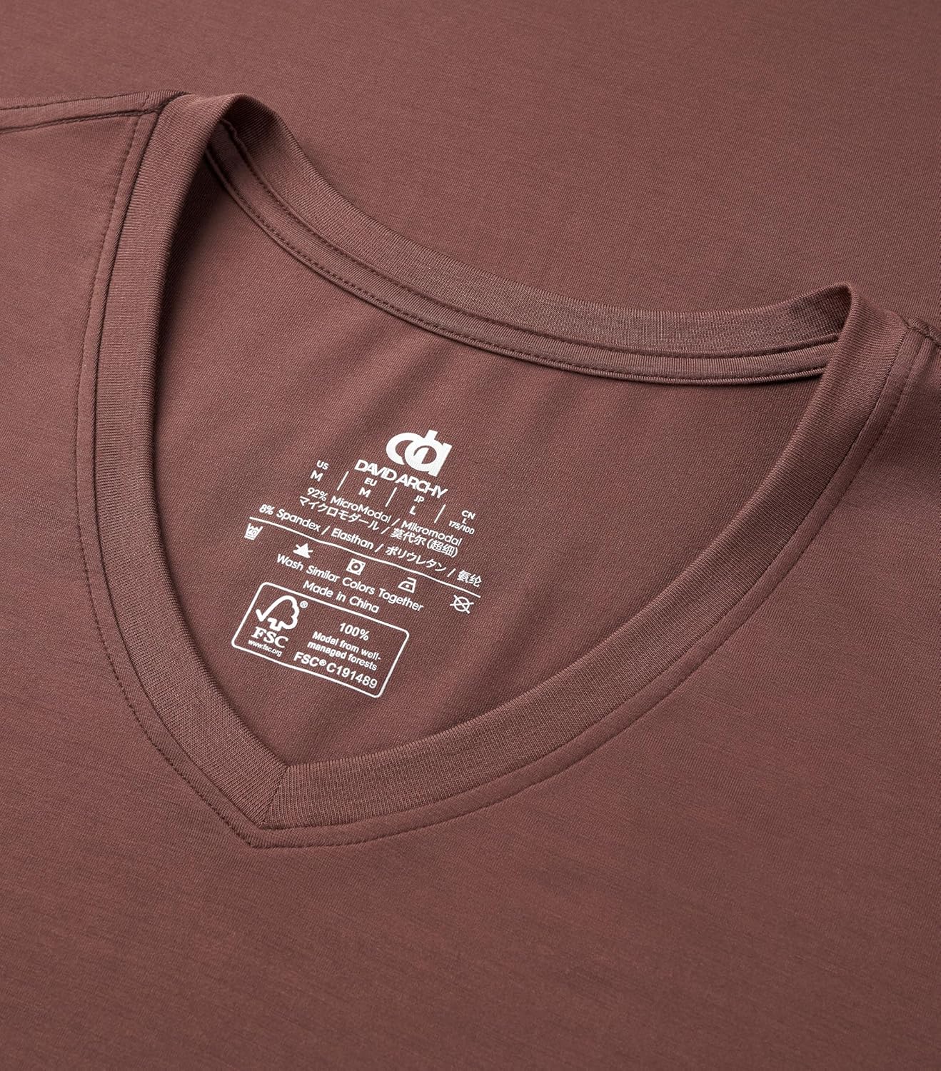 DAVID ARCHY Men's Undershirts Micro Modal Ultra Soft T-Shirts Stretch Moisture-Wicking Crewneck/V-Neck Tees for Men, 3-Pack - Image 3