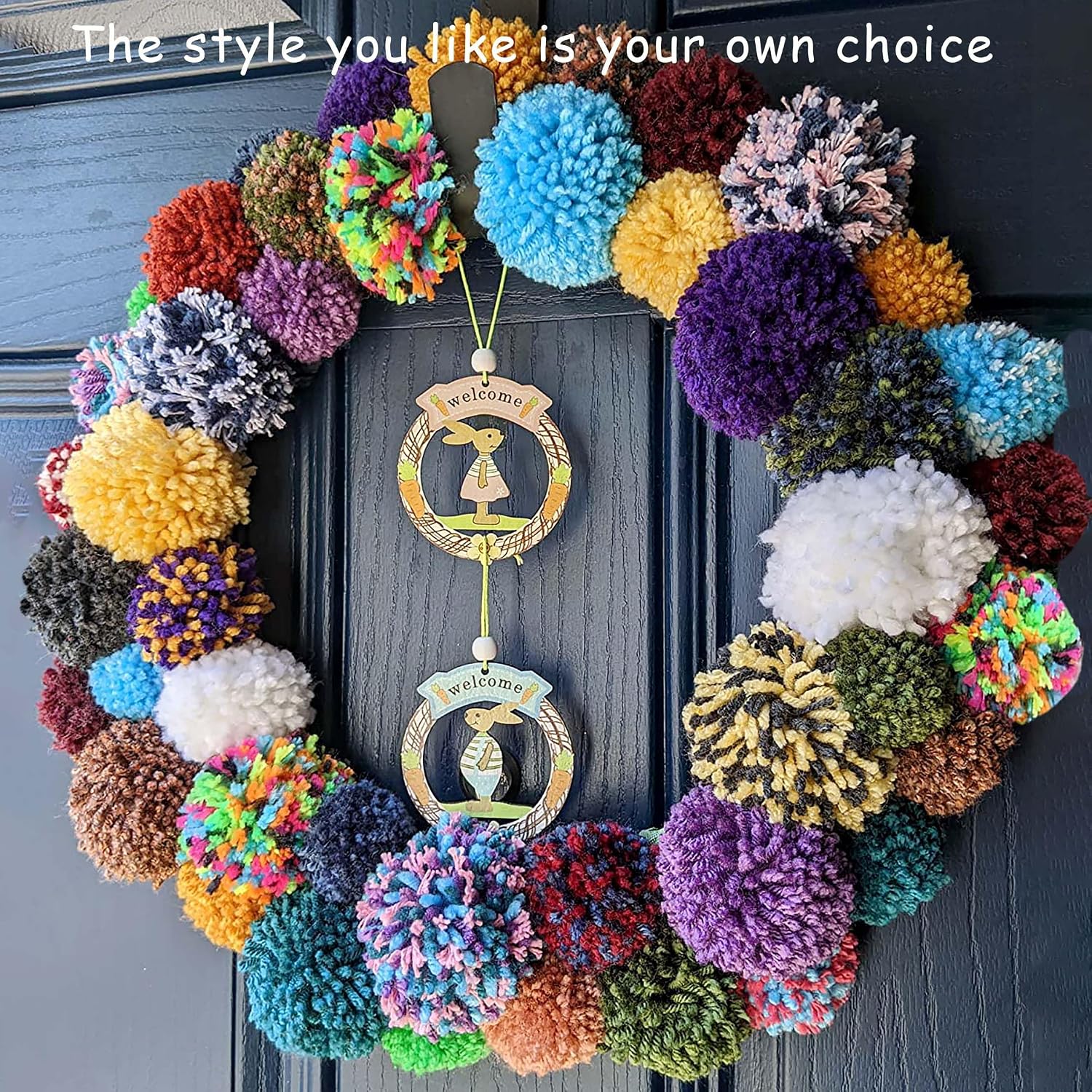 4 Sizes and 4 Colors Pom Poms Maker Set for DIY Wool Yarn Knitting Craft Project and Making Various DIY pom-poms