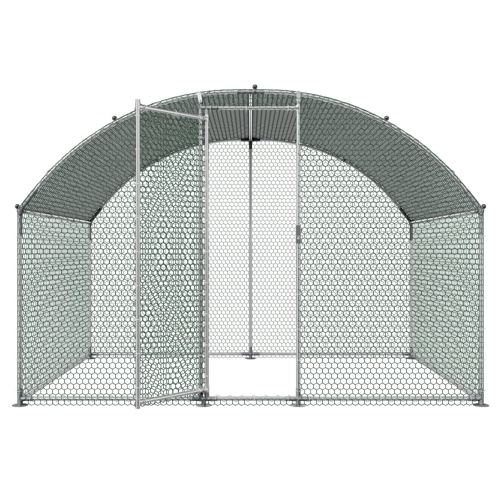 VEVOR Gallinero de Metal 3 x 2 x 2 m, Corral Grande para Gallinas con Cubierta, Cerramiento de Gallinero con Techo Abuhardillado y Cerradura de Seguridad para Patos, Conejos y Aves de Corral