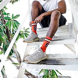 For Bare Feet NCAA Syracuse Orange 4 Stripe Deuce Crew Sock Team Color LARGE