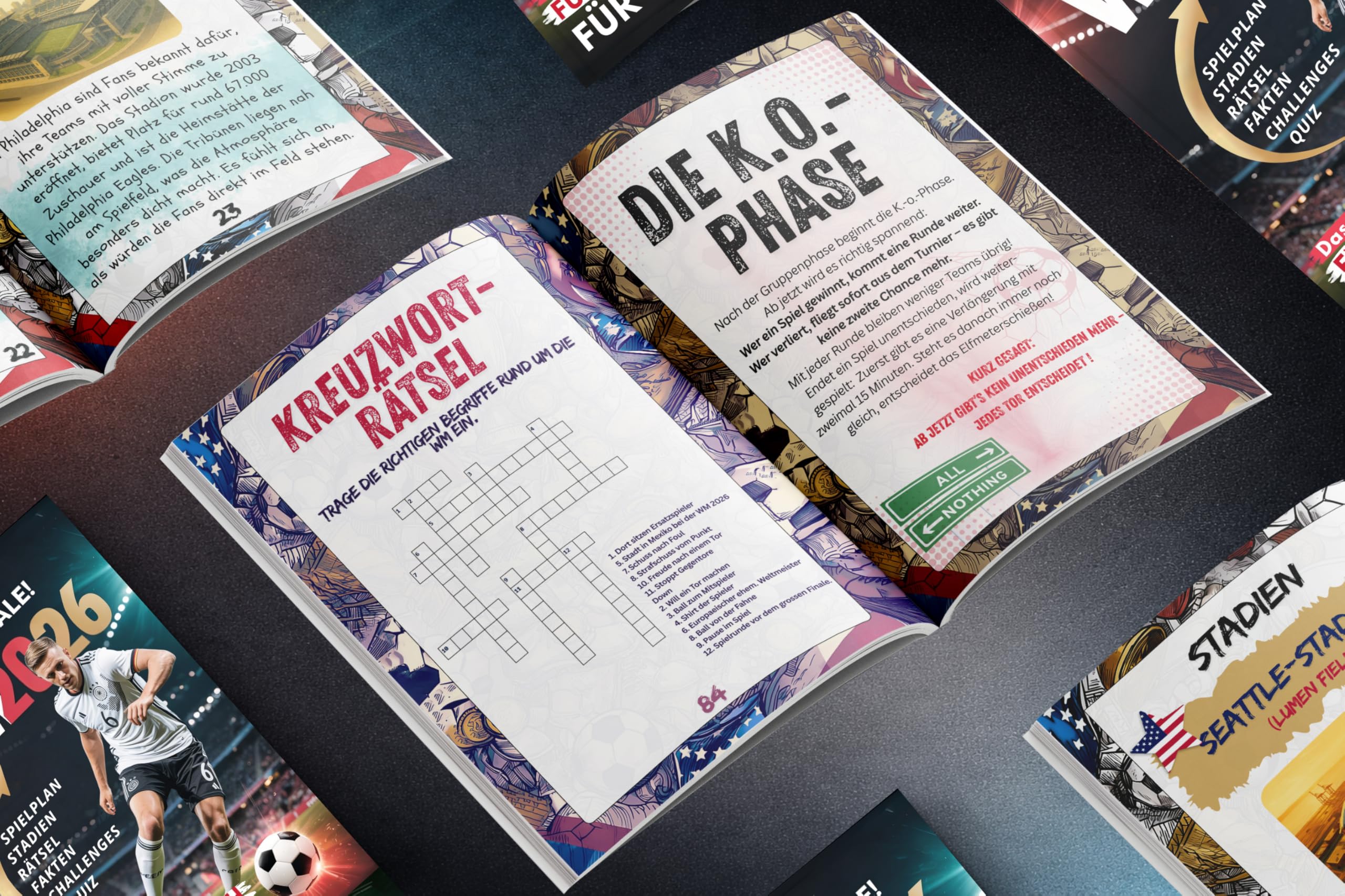Auf ins Finale! – Das interaktive WM 2026 Fußballbuch für Kinder: Spielplan zum Ausfüllen, überraschende Fakten, spannende Quiz, knifflige Rätsel und spielerische Aufgaben für echte Fußball Fans