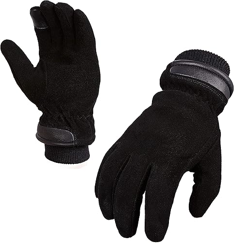 Miniatura 4 de SKYDEER Guantes térmicos de invierno para pantalla táctil, piel de ciervo completa, súper suave y cálido, aislamiento Thinsulate 3M de 3.53 onzas