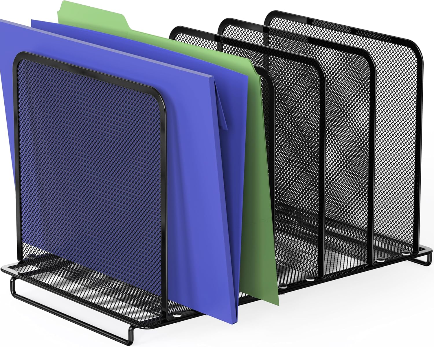 Simple Houseware Expandable 5 Section Upright File Sorter Organizer, Black