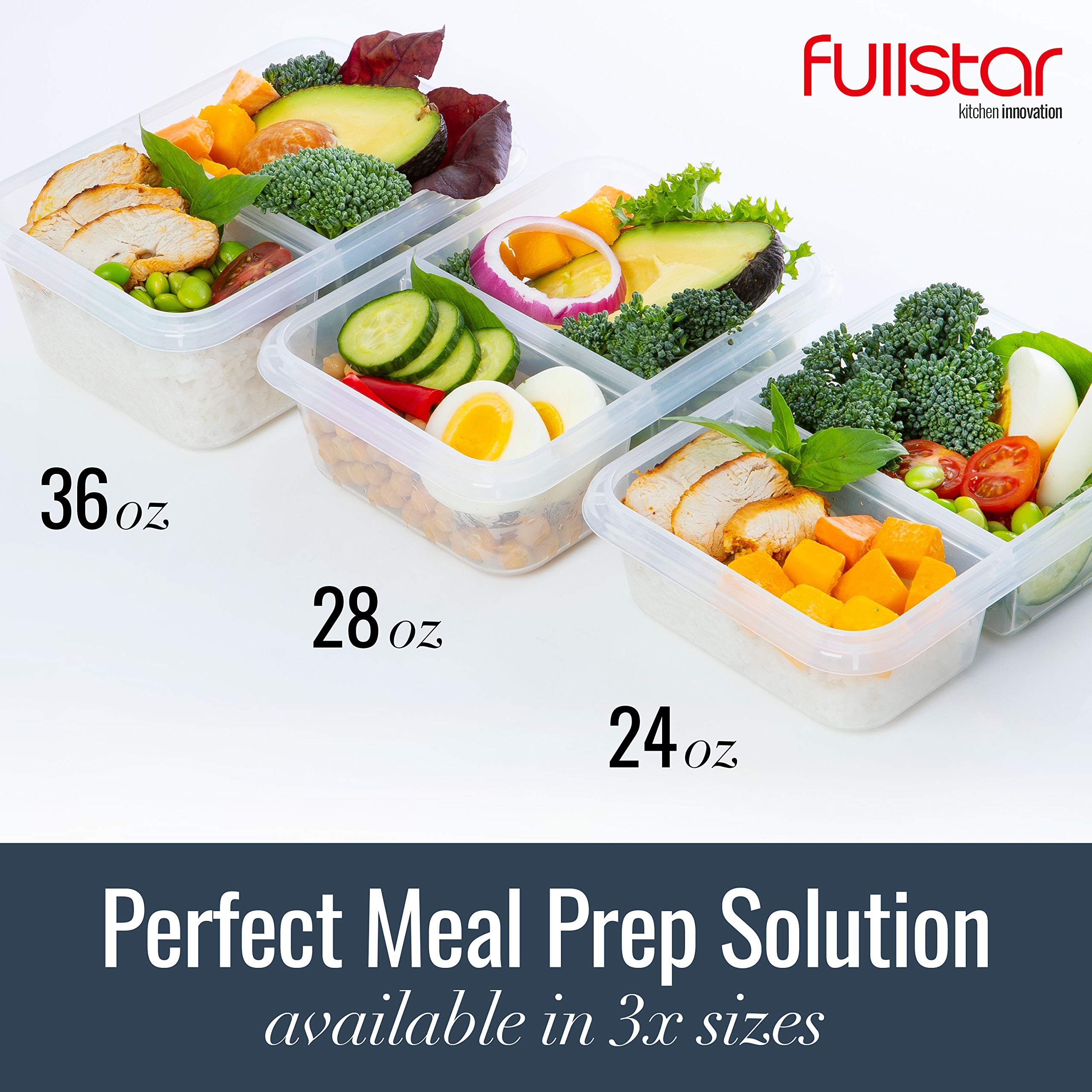 Fullstar Food Storage Containers with Lids Divided Lunch Containers