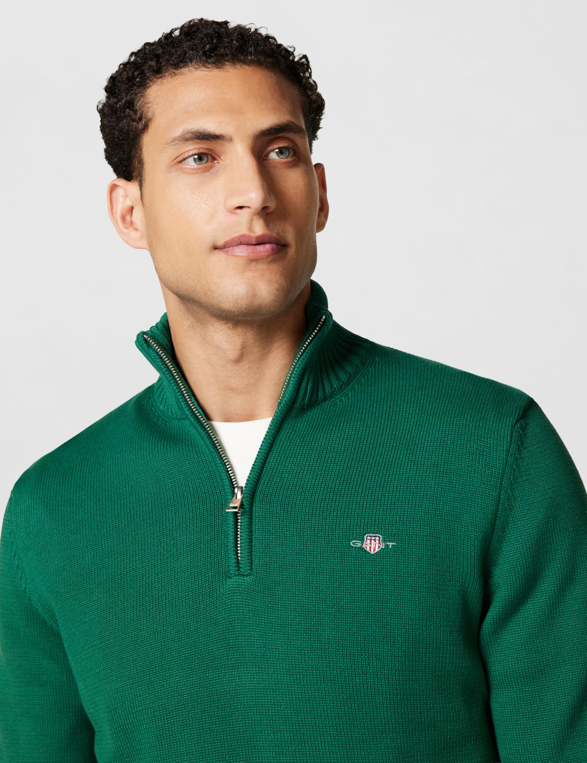 GANT Classic Cotton Halfzip Maglione Uomo (Pacco da 1)