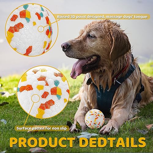 Miniatura 3 de JEROCK Pelotas para perros, pelota de juguete indestructible para perros masticadores agresivos, pelota interactiva duradera de alta elasticidad