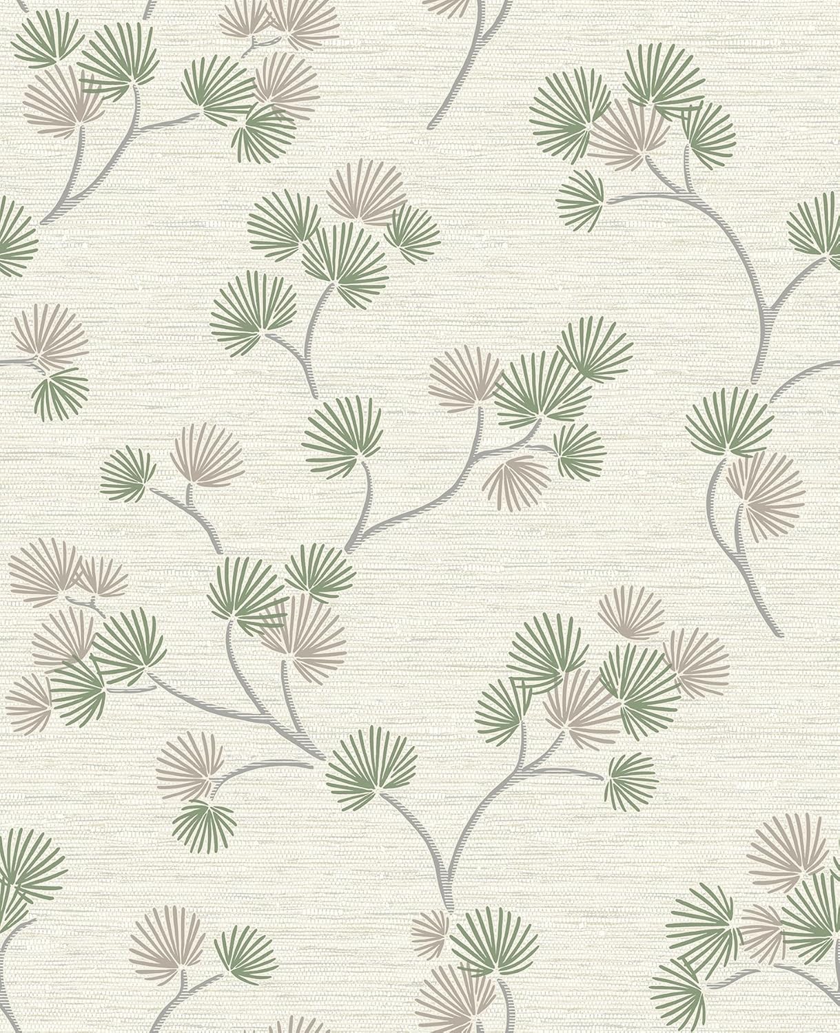 Fine Decor Kira Green Trail Wallpaper, FD43310