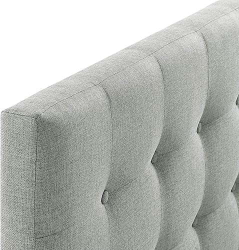 Miniatura 3 de Cabecero de cama individual, Modway Emily, tapizado en vinilo de color blanco, Tela, Tejido Gris