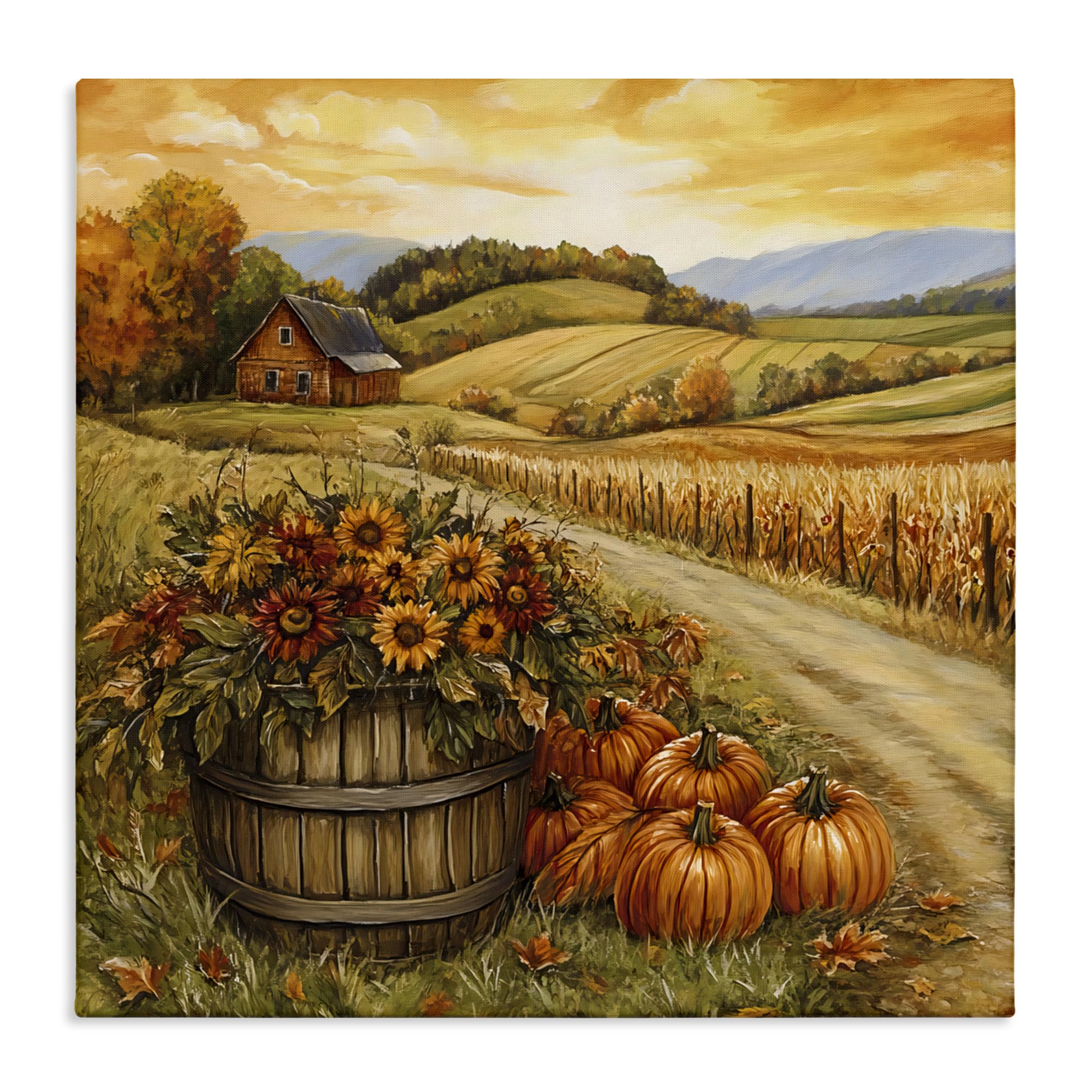 'Pumpkin Farm & Sunflowers'| Canvas Art
