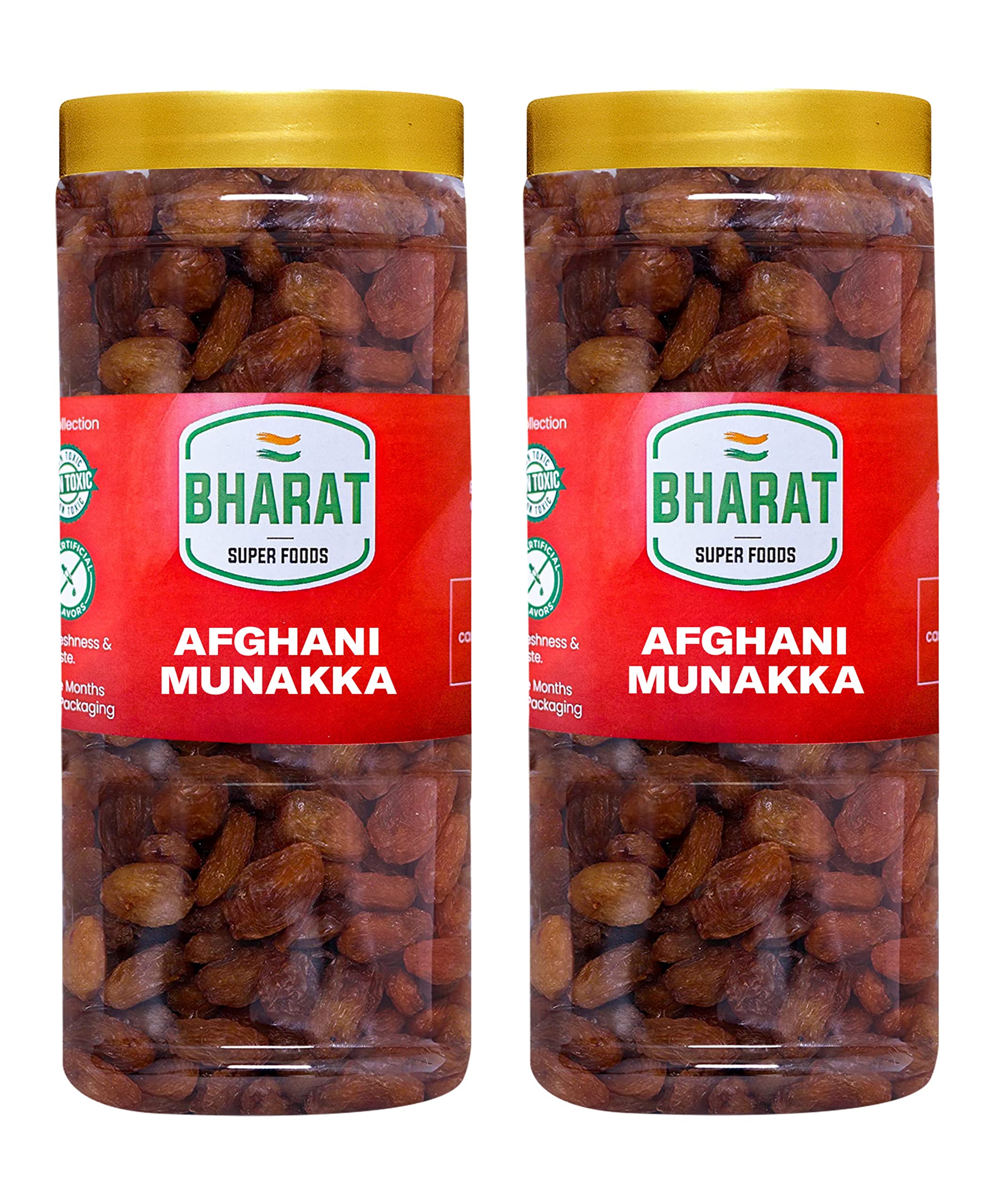 Bharat Super Foods Premium Afghani Munakka Dry Fruit – Immunity Booster - 100% Natural - 2 Jars of 500gm each (1kg) (B09X3D5SW2) Amazon Price History, Amazon Price Tracker