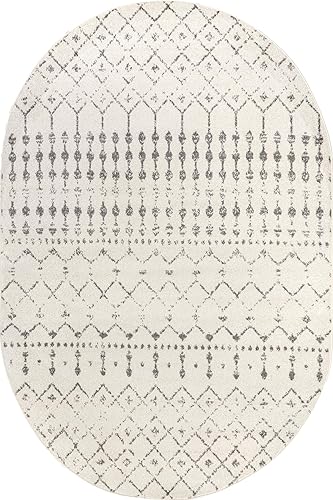 Miniatura 96 de nuLOOM 2x8 Alfombra de Área Blythe Marroquí, Negro y Blanco, Diseño Bohemio Desvanecido, Resistente a Manchas, Para Dormitorio, Comedor, Sala