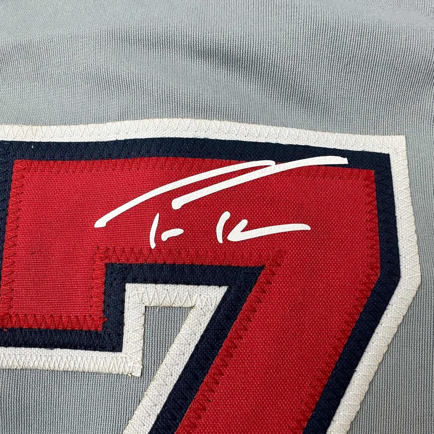 Facsimile Autographed Trea Turner Washington Grey Reprint Laser Auto Baseball Jersey Size Men's XL - Image 2