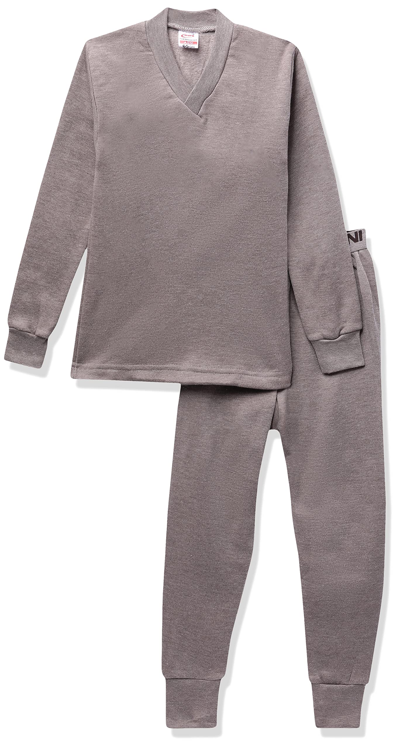 Thermocot Thermal Top and Bottom Set for Boys in Cotton Blend | V-Neck Winter Wear Warms Upper and Lower Set | Full Sleeves and Snug Fit | Top and Bottom Set
