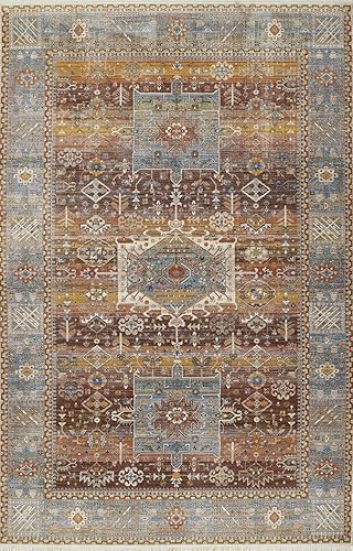 Momeni Izmir - Alfombra de poliéster con respaldo de algodón, multicolor, 2 x 3 pies disponible en Yaxa Peru