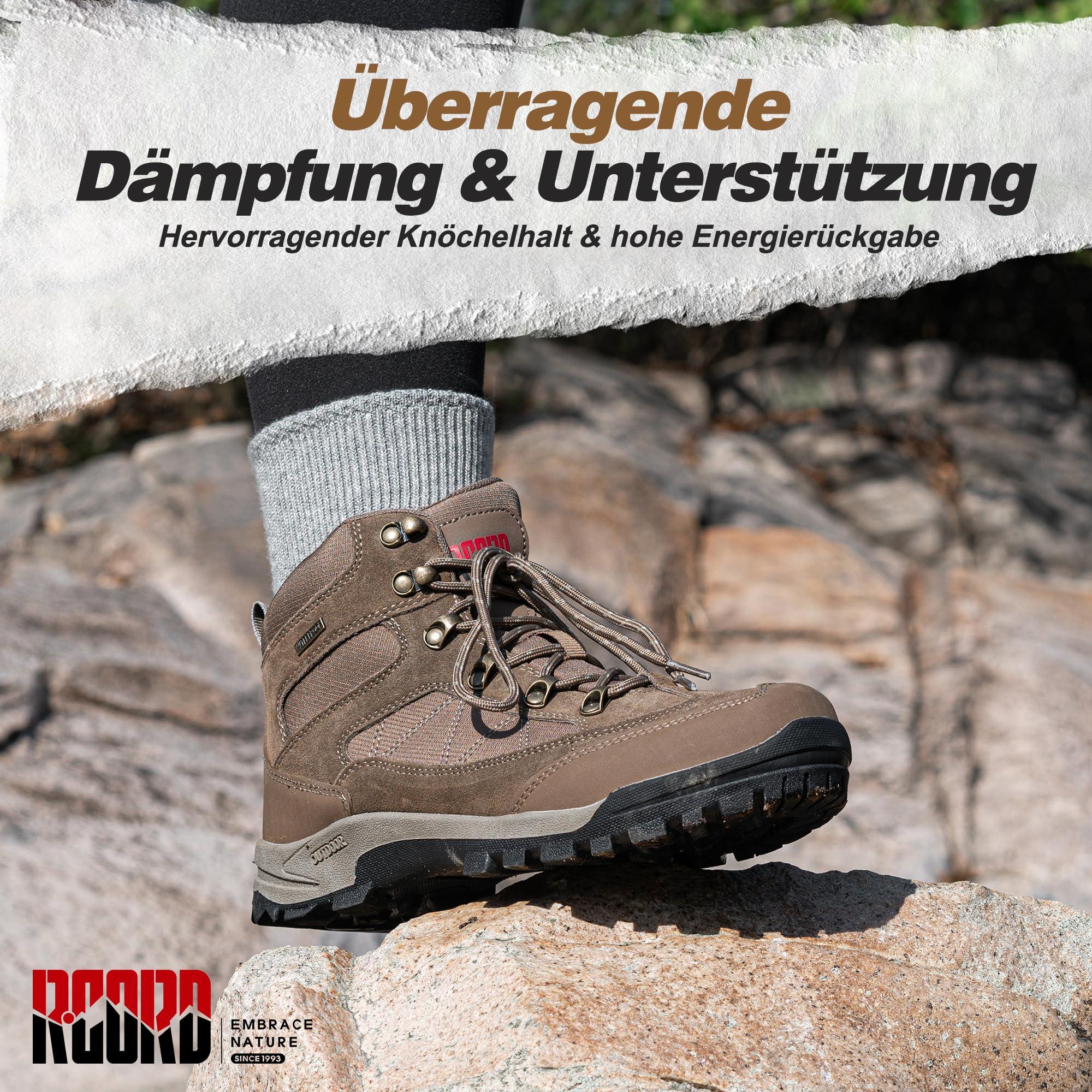 R CORD Wanderschuhe Damen wasserdichte Trekking & Wanderschuhe für Damen Outdoor Trekkingschuhe Damen Wanderschuhe Wasserdicht