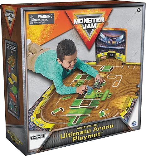 Miniatura 4 de Monster Jam - Tapete de juego y almacenamiento Ultimate Arena con 2 Monster Trucks exclusivos, escala 1:64, 20 accesorios, juguetes para niños y