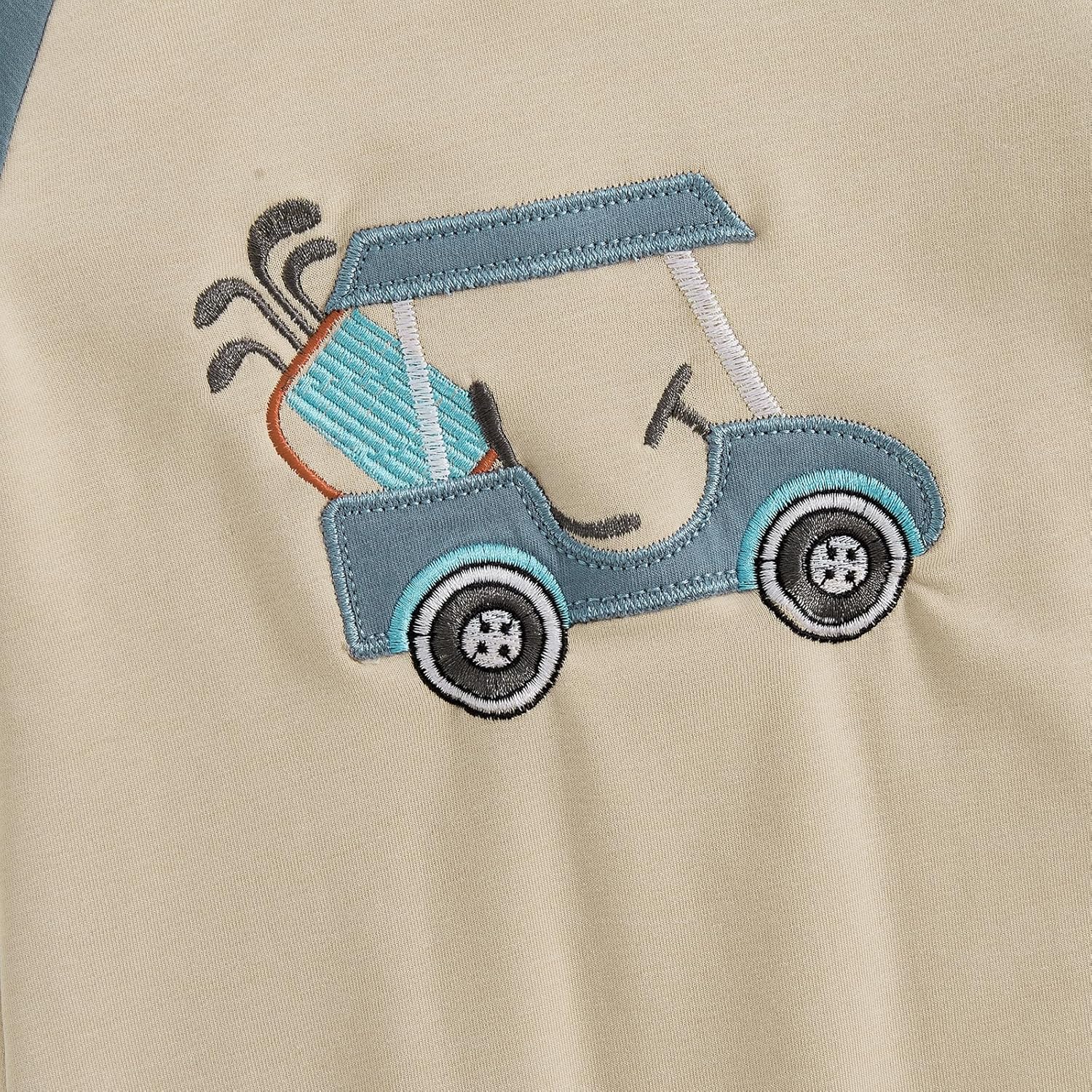 Newborn Baby Boy Golf Outfits Golf Cart Embroidery Long Sleeve Round Neck Jumpsuit Infant Fall Photoshoot Clothes - Image 5