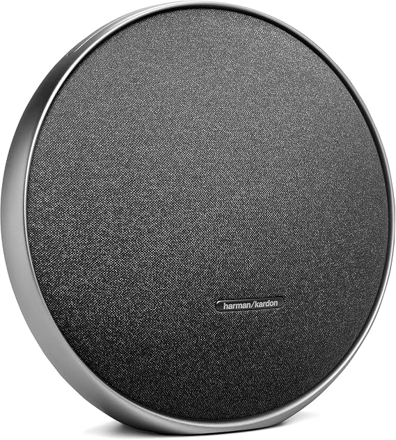 Harman Kardon Onyx Studio 9 - Portable Bluetooth Speaker Bundle - Self-Tuning, Built-in Battery, USB Charging, Aluminum Handle + Aux Cable + Cleaning Cloth, Wireless Home & Outdoor Speaker