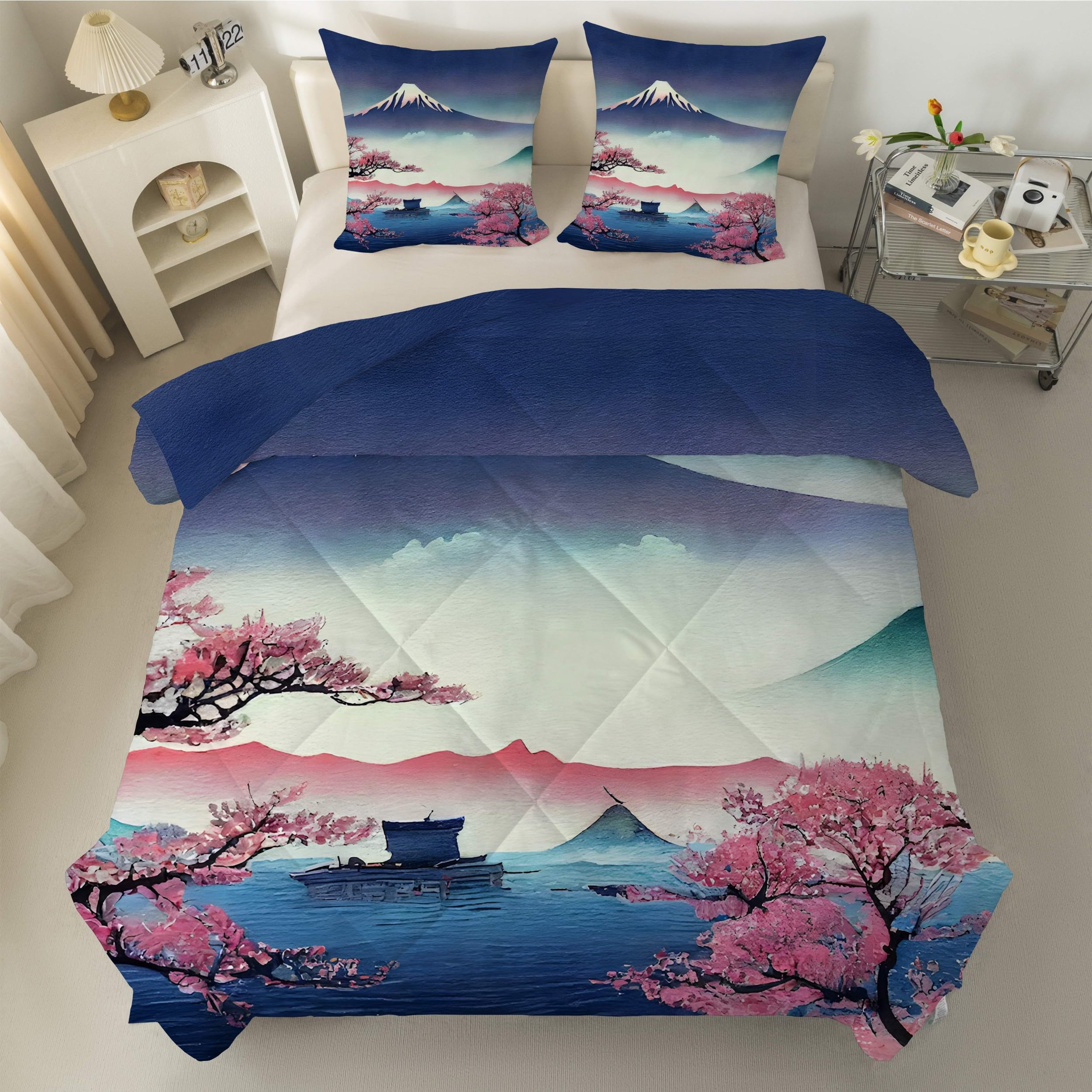 Couette style lavage d'encre japonaise pour une ambiance zen dans la chambre