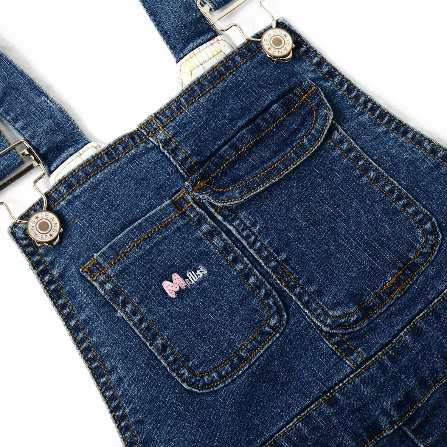 KIDSCOOL SPACE Baby Little Girls Skirt,Ripped Soft Strechy Denim Girls Summer Overalls Dress