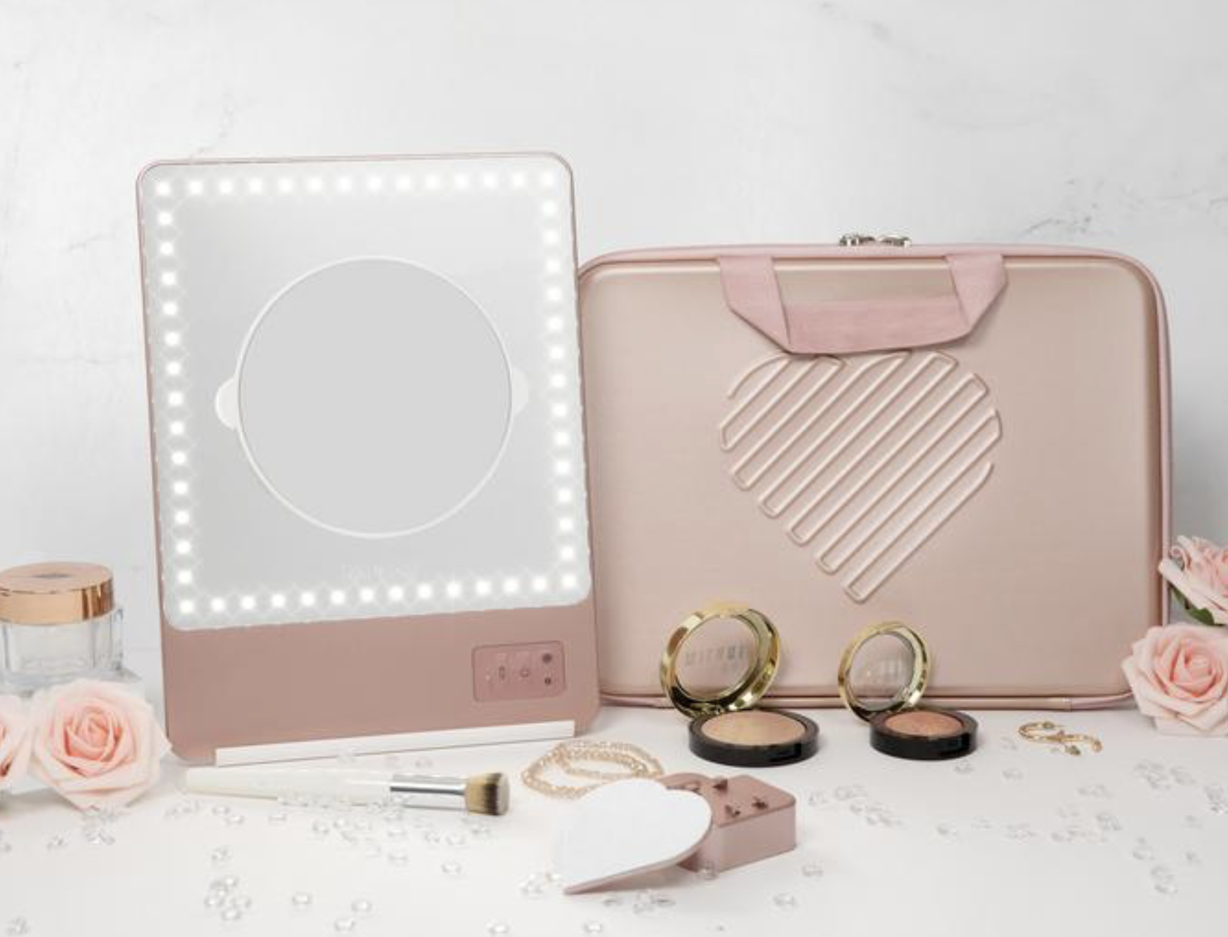 riki skinny mirror with travel case