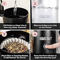 Vista 3 de Homecraft Cafetera Eléctrica para Té Helado y Café de Infusión Fría, Jarra Aislada Doble, Negra, Pequeña