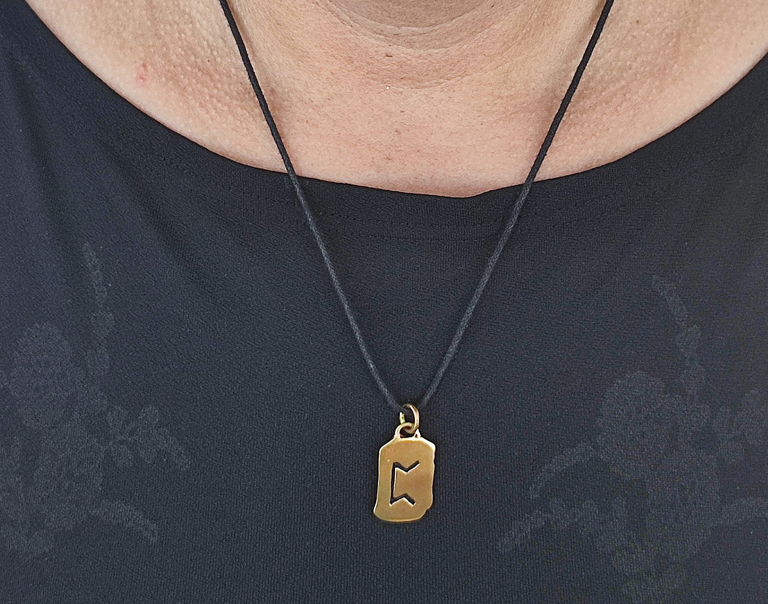 Kiss of Leather Colgante Runa Perthro de bronce nº 100, Bronce